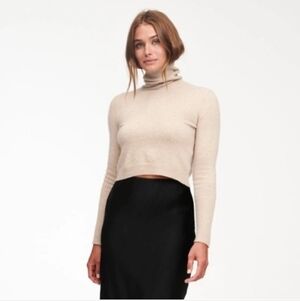 NAADAM Women's Beige Cashmere Turtleneck Sweater NWT